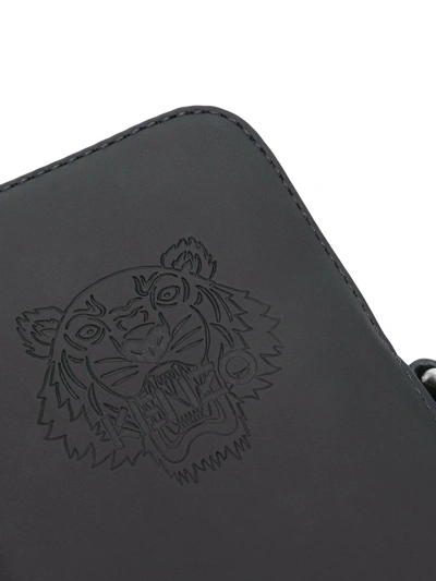 Shop Kenzo Tiger Embossed Crossbody Bag In Black