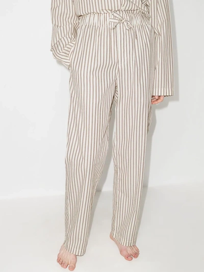 Tekla Stripe-pattern Pajama Trousers In White