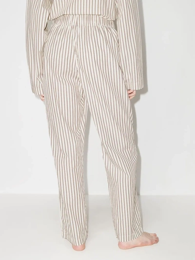 Tekla Stripe-pattern Pajama Trousers In White