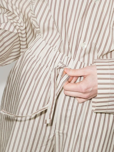 Tekla Stripe-pattern Pajama Trousers In White