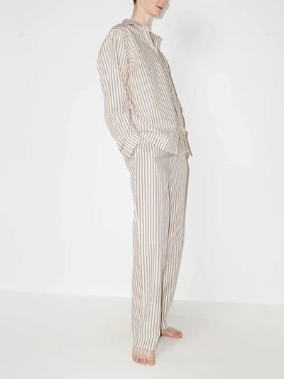 Tekla Stripe-pattern Pajama Trousers In White