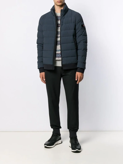 Shop Peuterey Feather Down Bomber Jacket In 215 Blu