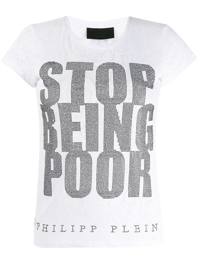 Shop Philipp Plein Ss Crystal T-shirt In White