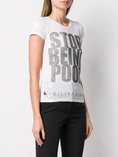 Shop Philipp Plein Ss Crystal T-shirt In White