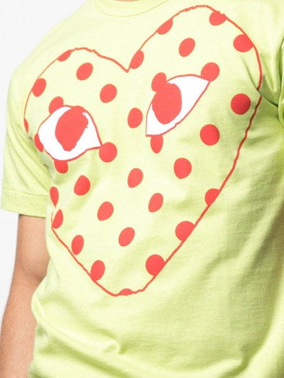 Comme Des Garçons Play Logo Print T-shirt In Green