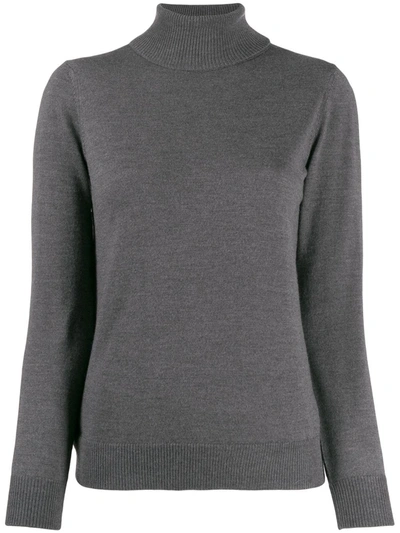 Shop Apc Roll-neck Fitted Sweater In Grey