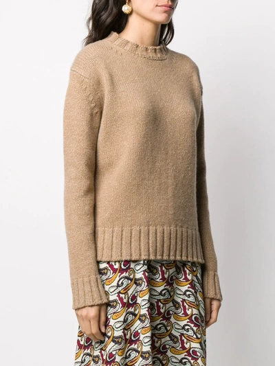 Shop Victoria Beckham Chunky-knit Wool Jumper In Neutrals