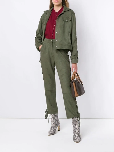 Shop Olympiah Nápoles Lace-up Detail Jacket In Green