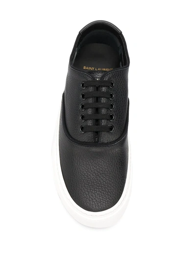 Shop Saint Laurent Textured Low-top Sneakers In Black