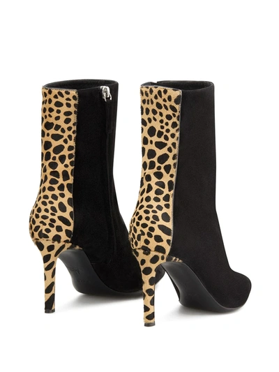 Shop Giuseppe Zanotti Leopard Print Boots In Black