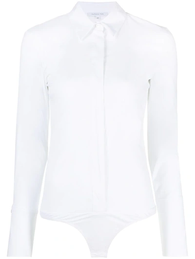 Shop Patrizia Pepe Poplin Shirt Body In White