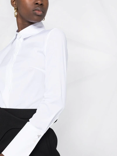 Shop Patrizia Pepe Poplin Shirt Body In White