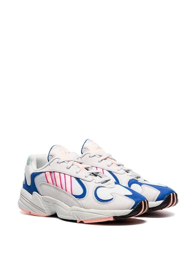 ADIDAS WHITE YUNG 1 WATERMELON LEATHER LOW-TOP SNEAKERS - 白色