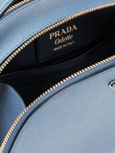 Shop Prada Odette Saffiano Leather Bag In Blue