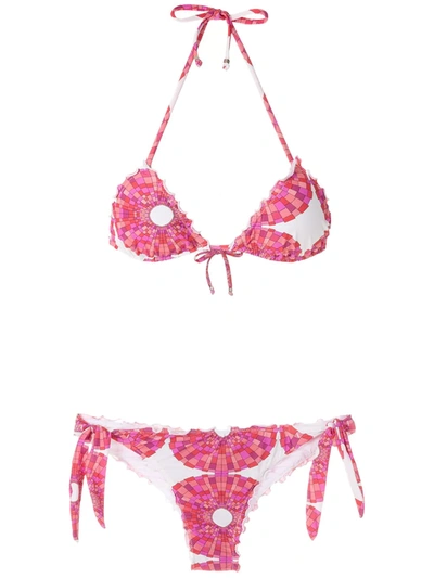 Shop Amir Slama Mandala Abstract-print Bikini Set In Pink