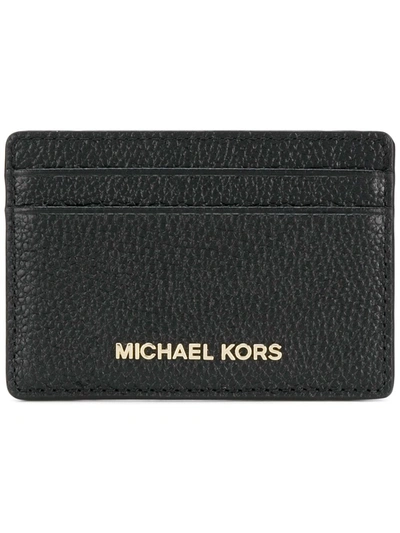 Shop Michael Michael Kors Logo Cardholder In Black