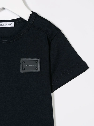Dolce & Gabbana Logo Plaque T-shirt In Blue