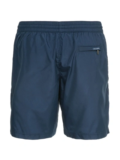 Shop Dolce & Gabbana Drawstring Swim Shorts In Blue