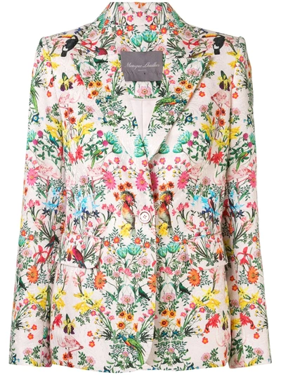 Shop Monique Lhuillier Floral Fitted Blazer In Pink