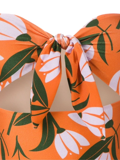 Shop Adriana Degreas Printed Tie Knot Swimsuit In Orange