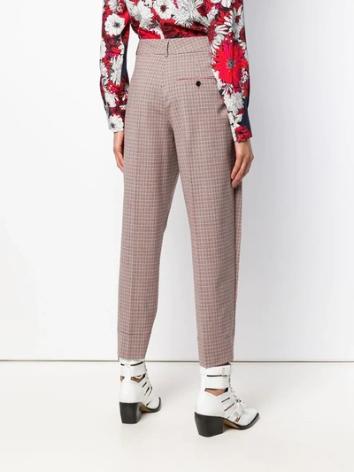 Shop Cedric Charlier Checked Trousers In Red