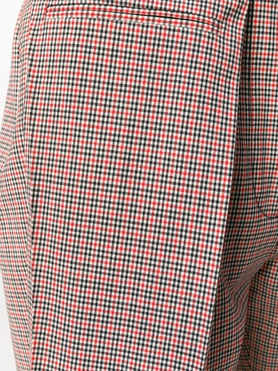 Shop Cedric Charlier Checked Trousers In Red