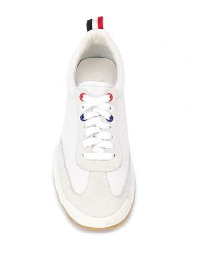 Shop Thom Browne Tech Runner Panelled Sneakers In White