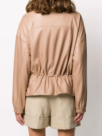 Shop Brunello Cucinelli Cinched Waist Jacket In Neutrals