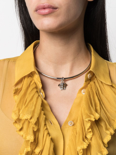 Shop Versace Medusa Aeternitas Choker Necklace In Silver