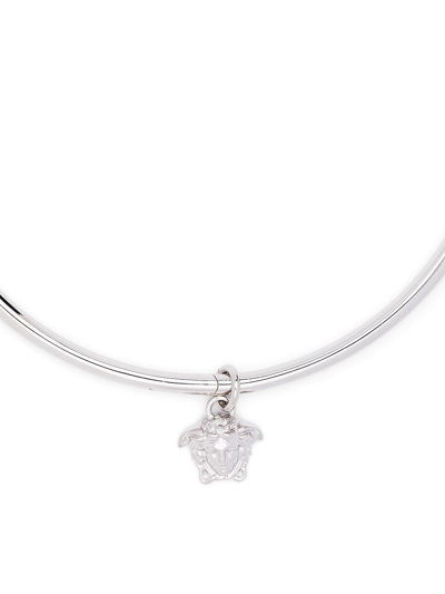 Shop Versace Medusa Aeternitas Choker Necklace In Silver