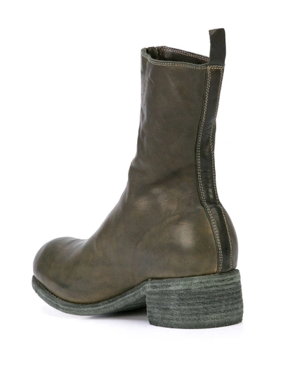 Guidi Zip Front Ankle Boots In Green
