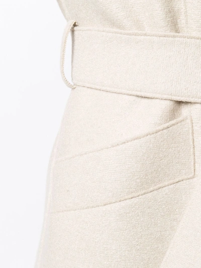 Harris Wharf London Belted Wool Coat In Neutrals