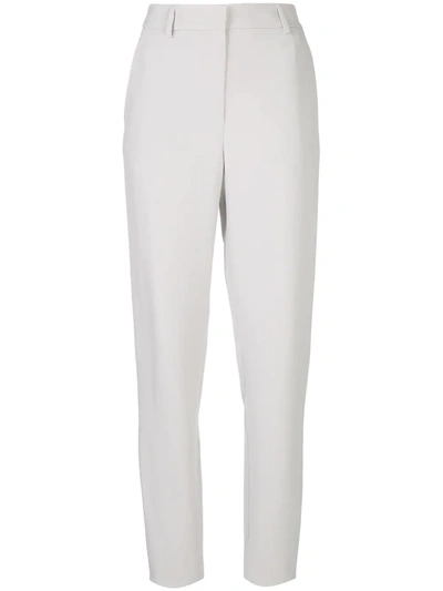 Shop Giorgio Armani High-waisted Trousers In Grey