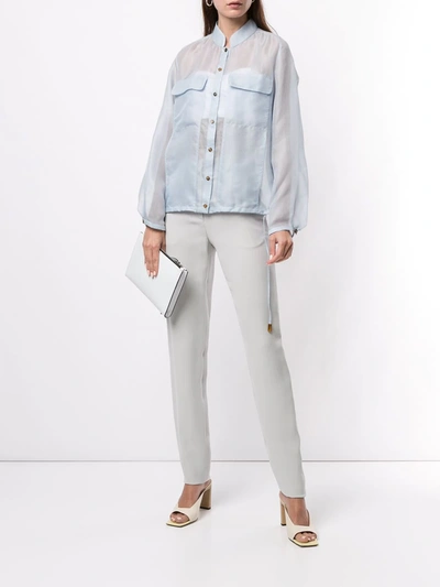 Shop Giorgio Armani High-waisted Trousers In Grey