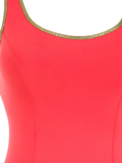 Amir Slama Gold-tone Trimming Swimsuit In Red