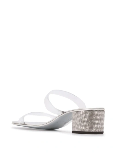 Shop Giuseppe Zanotti Crystal Heel Sandals In Silver