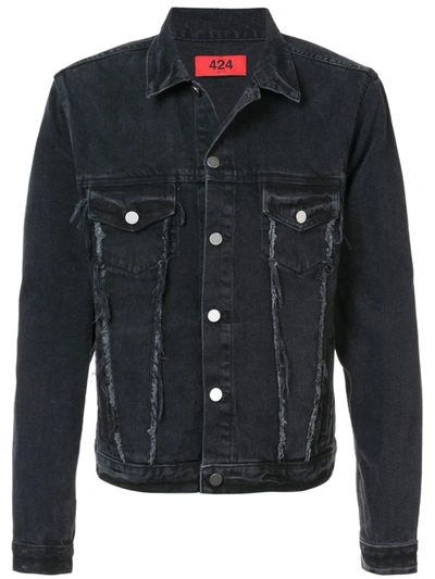 424 Trucker Denim Jacket In Black | ModeSens