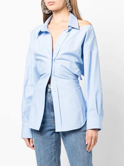 Shop Alexander Wang Cut-out Asymmetric Shirt In Blau