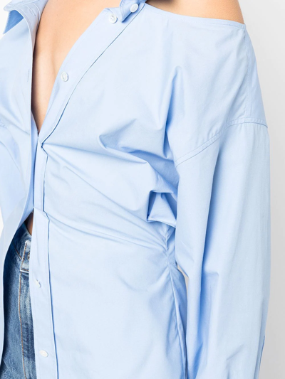 Shop Alexander Wang Cut-out Asymmetric Shirt In Blau