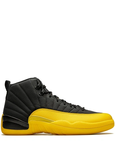 Shop Jordan Air  12 Retro "university Gold" Sneakers In Black