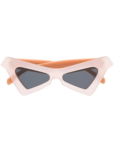 Shop Marni Pointed Cat Eye Sunglasses In Neutrals