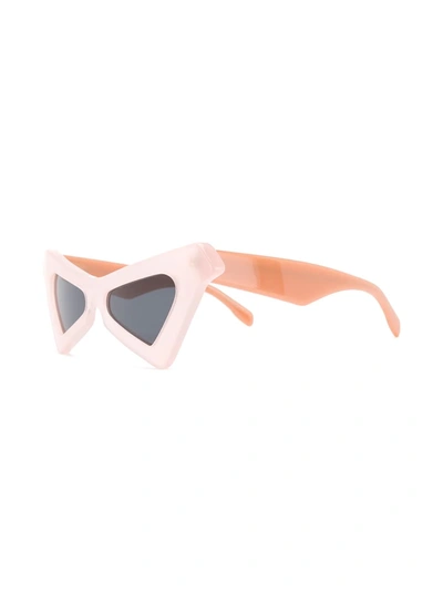 Shop Marni Pointed Cat Eye Sunglasses In Neutrals