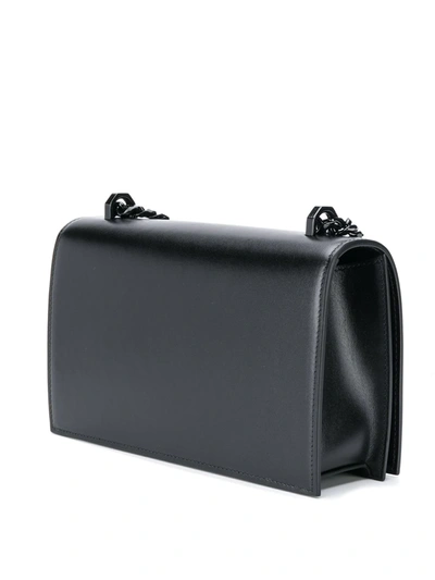 Alexander Mcqueen Blackout Leather Crossbody Knuckle Bag In Black