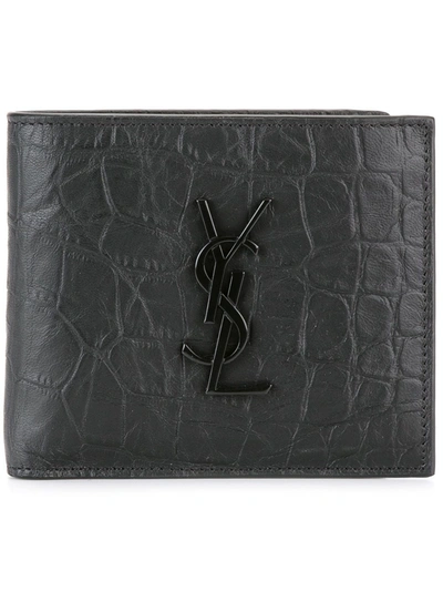 Shop Saint Laurent Monogram Billfold Wallet In Black