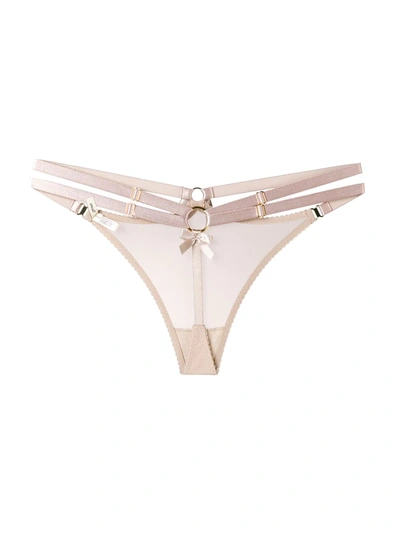 Shop Bordelle Multi-strap Thong In Neutrals