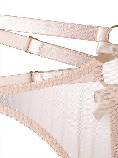 Shop Bordelle Multi-strap Thong In Neutrals