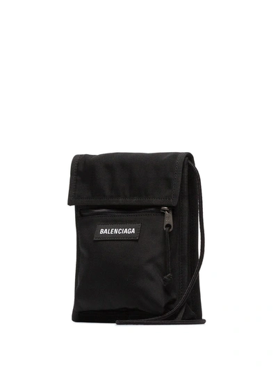 Shop Balenciaga Black Explorer Messenger Bag