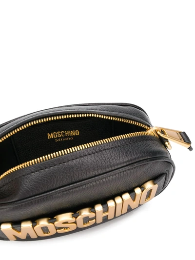 Shop Moschino Logo Plaque Belt Bag In Black