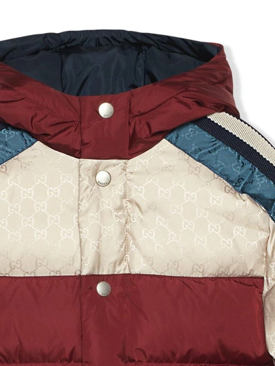 Shop Gucci Gg Padded Coat In Red