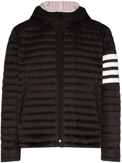 Thom Browne 4 Bar Stripe Downfill Qulited Jacket In Black